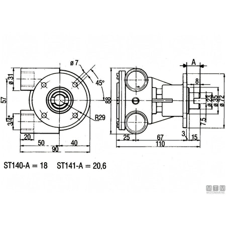 Ancor Pompa Raffreddamento ST147 in Bronzo — 3/4"