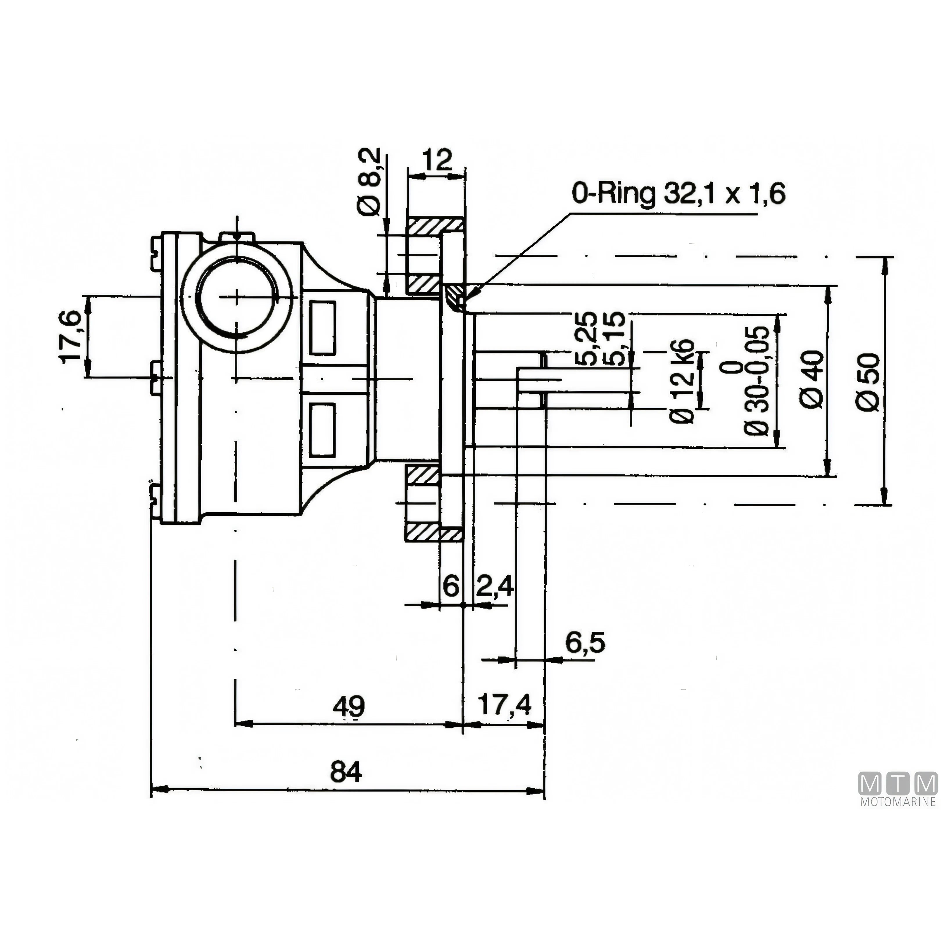 Ancor pompa raffreddamento ST135 bronzo girante neoprene — 3/8"