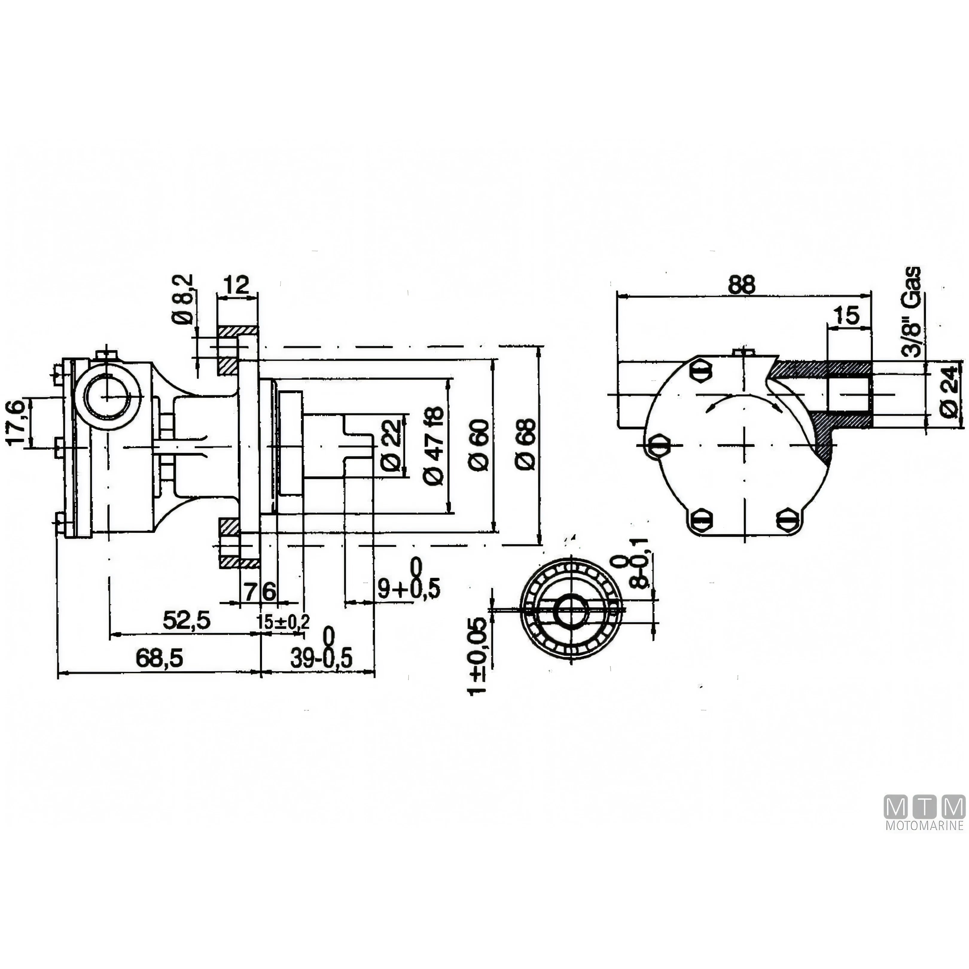 Ancor pompa raffreddamento ST136 in bronzo — Ø 3/8"
