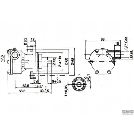 Ancor pompa raffreddamento ST136 in bronzo — Ø 3/8"