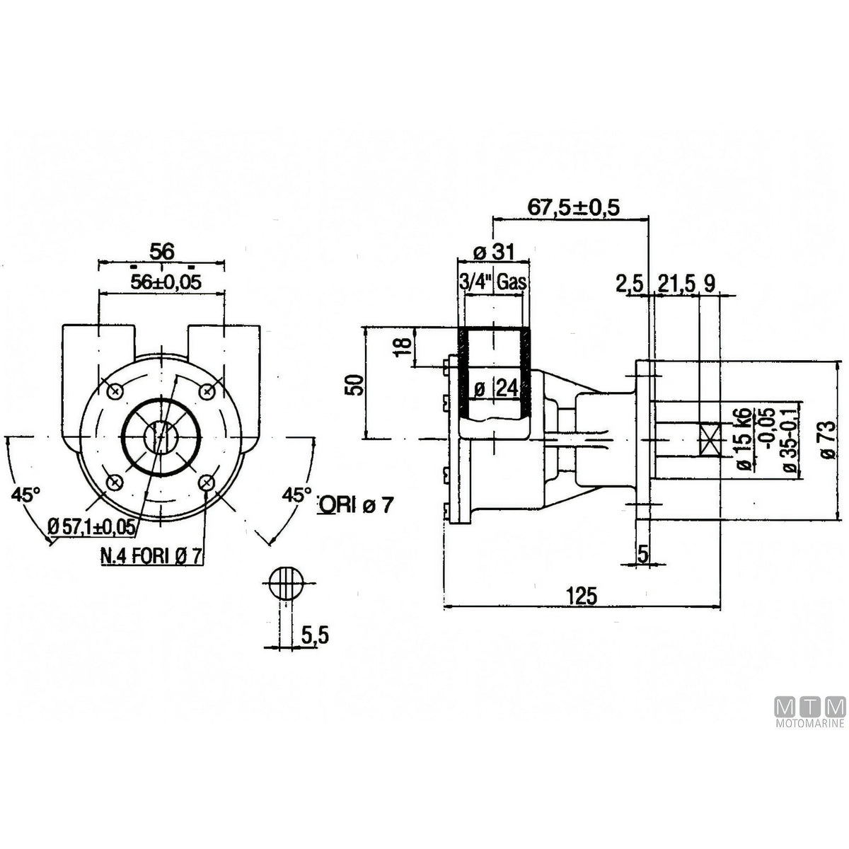 Ancor pompa di raffreddamento ST143 bronzo — ø 3/4"