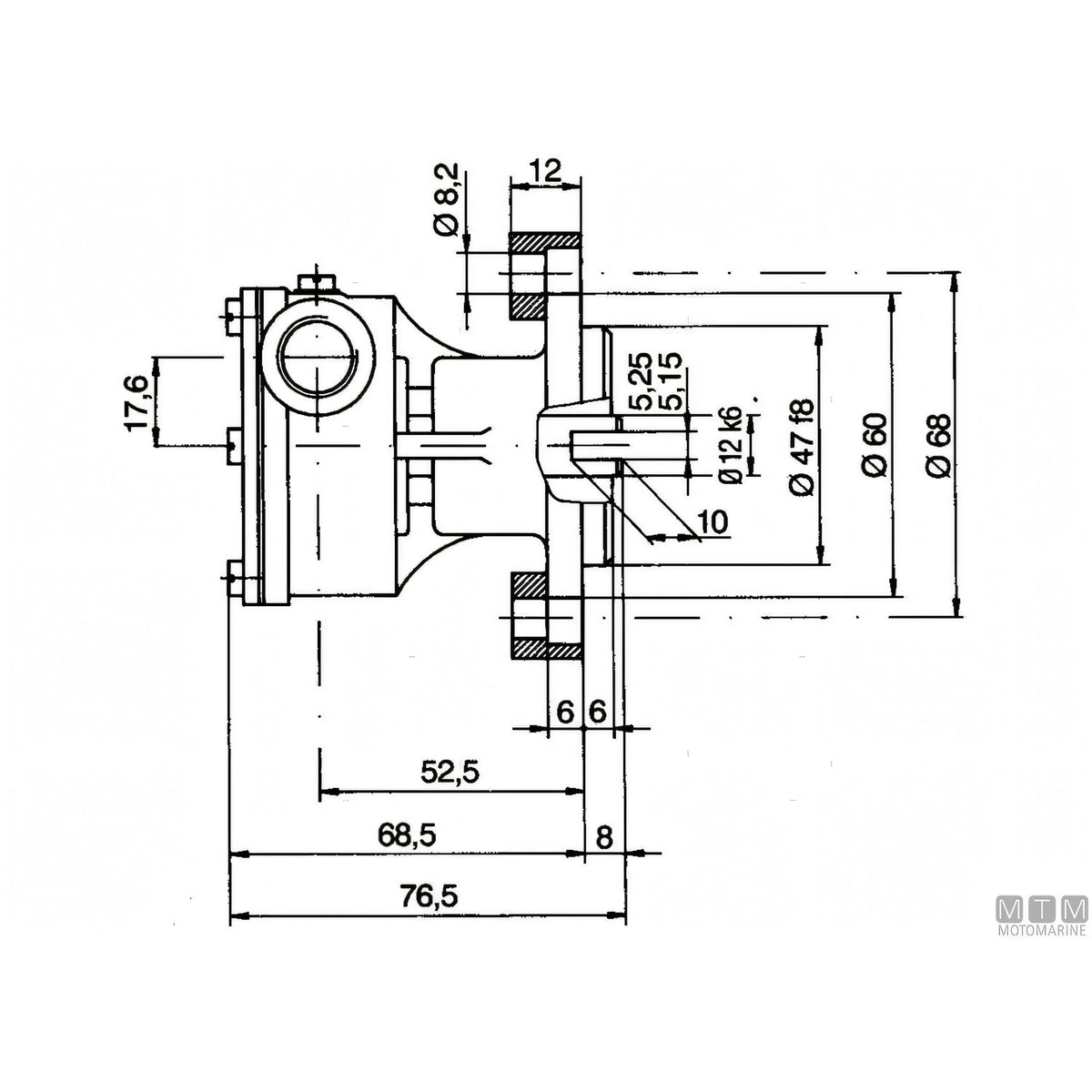 Ancor pompa raffreddamento ST 138 in bronzo — ø 3/8"