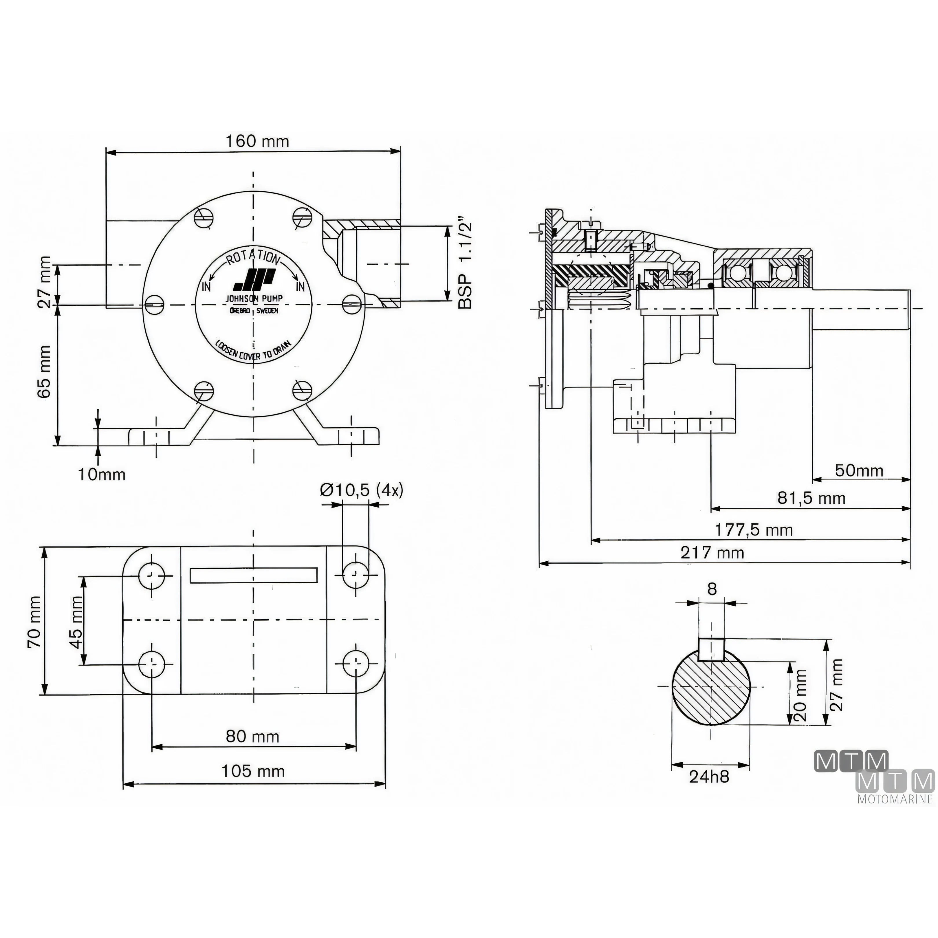 Johnson pompa di raffreddamento F8B-8 — F8B-8