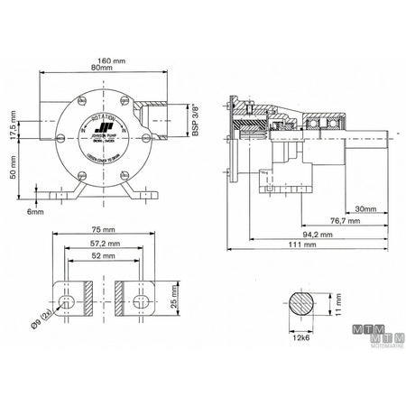 Johnson pompa di raffreddamento F4B-8 in bronzo — F4B-8