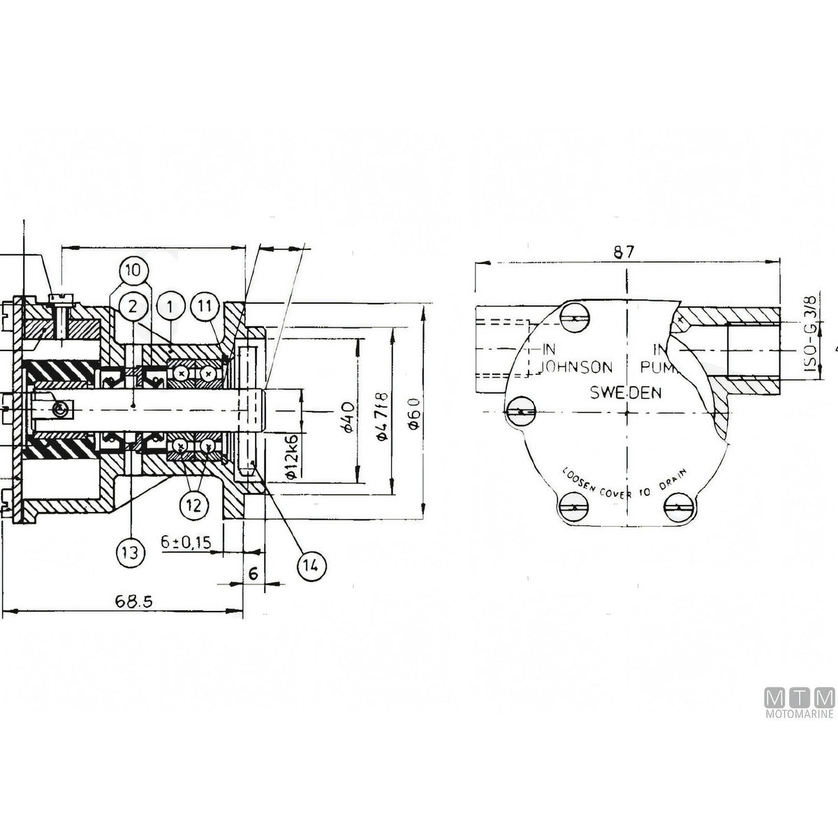 SPX Johnson pompa raffreddamento F4B-9 girante in gomma — F4B-9