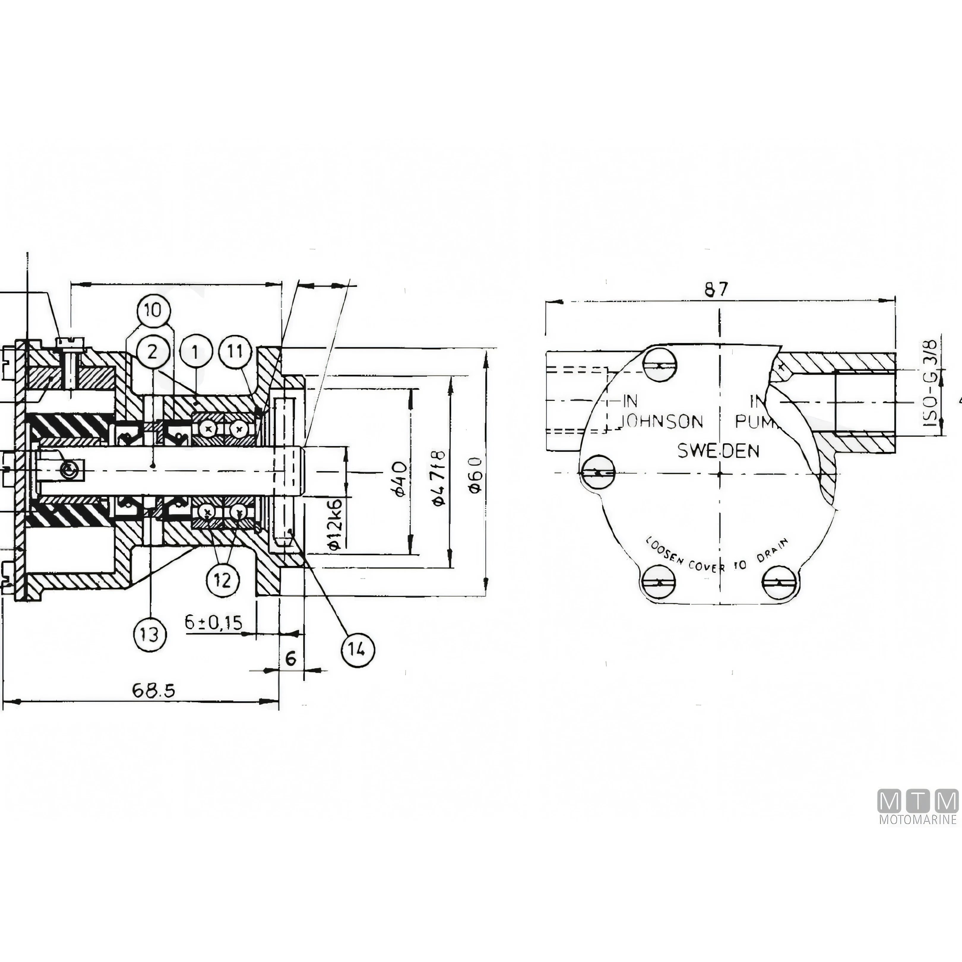 SPX Johnson pompa raffreddamento F4B-9 girante in gomma — F4B-9