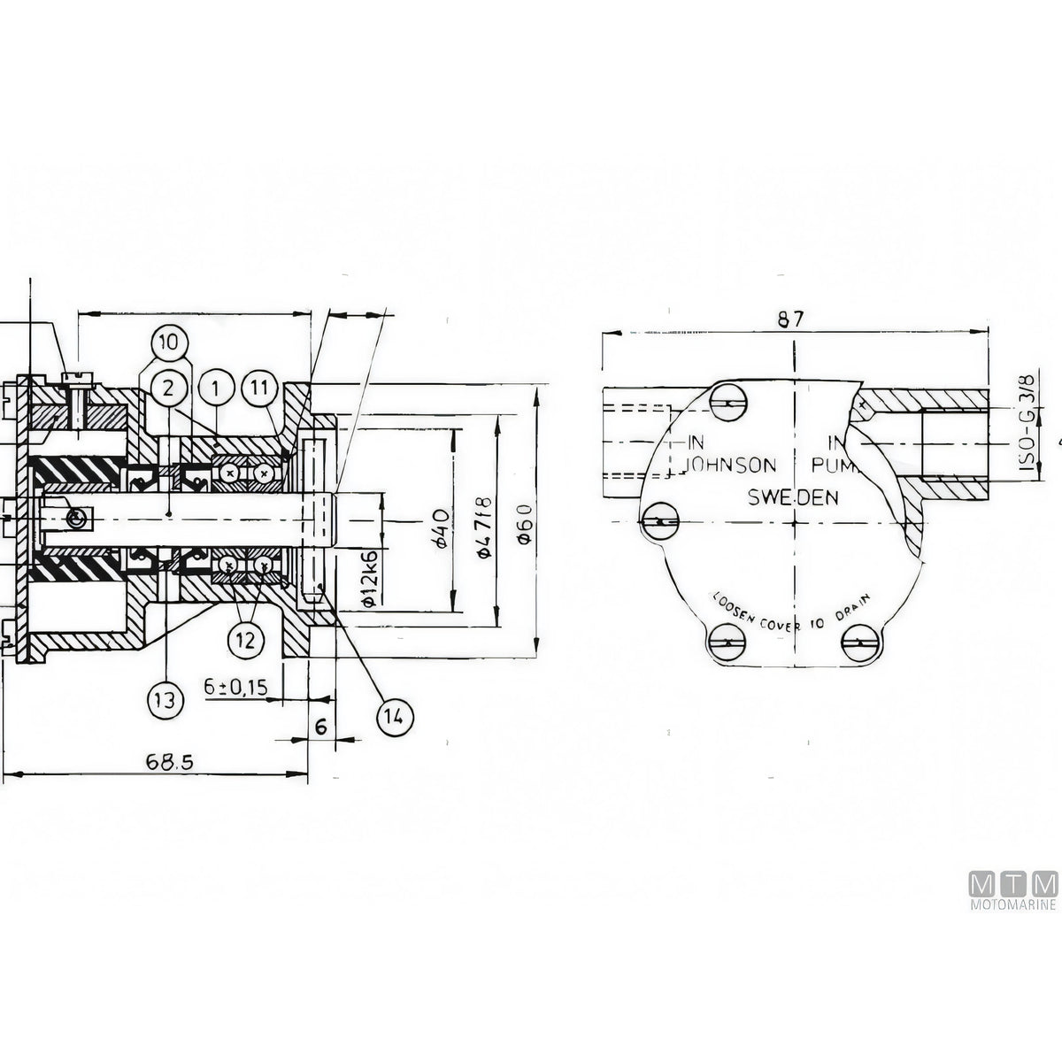 SPX Johnson pompa raffreddamento F4B-9 girante in gomma — F4B-9
