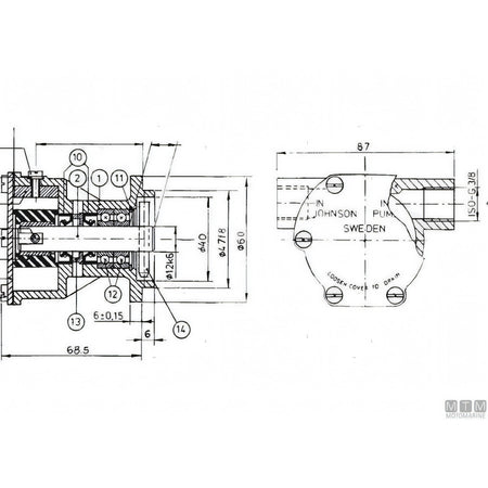 SPX Johnson pompa raffreddamento F4B-9 girante in gomma — F4B-9
