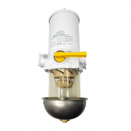 Racor filtro separatore gasolio/acqua 900 VMA completo, corpo bianco con leva gialla