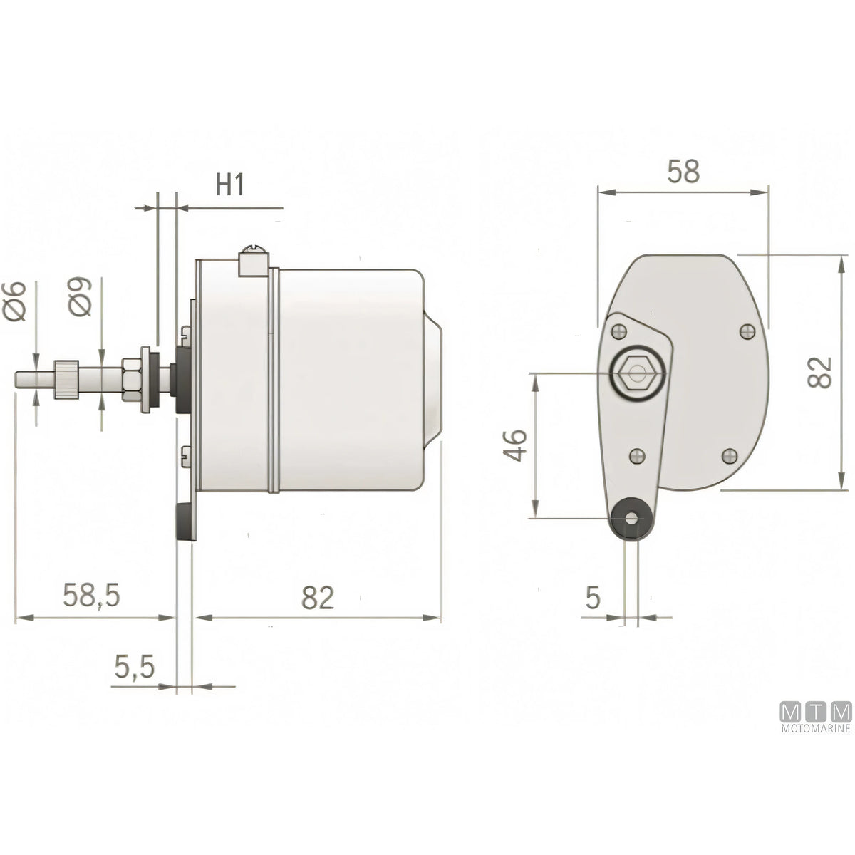 Roca tergicristallo W5 motore braccio spazzola inox — Motore 12V