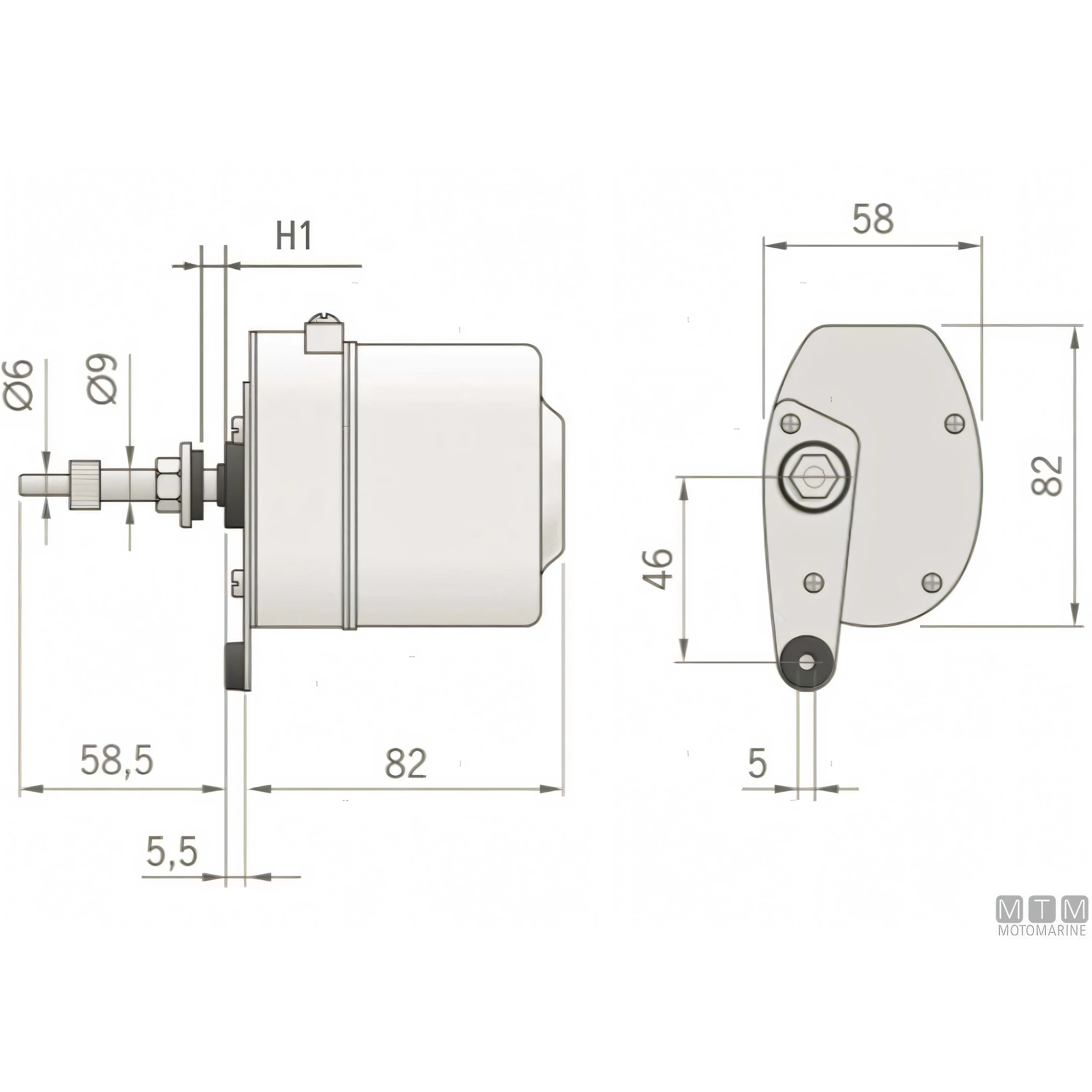 Roca tergicristallo W5 motore braccio spazzola inox — Motore 12V