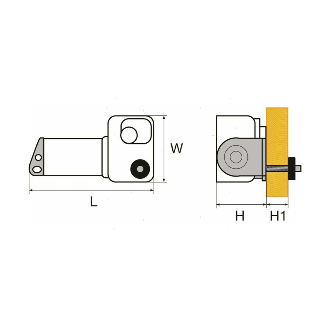 Scheda tecnica tergicristallo W10M 12V perno 28mm con dimensioni L, W, H, H1 | Onautica