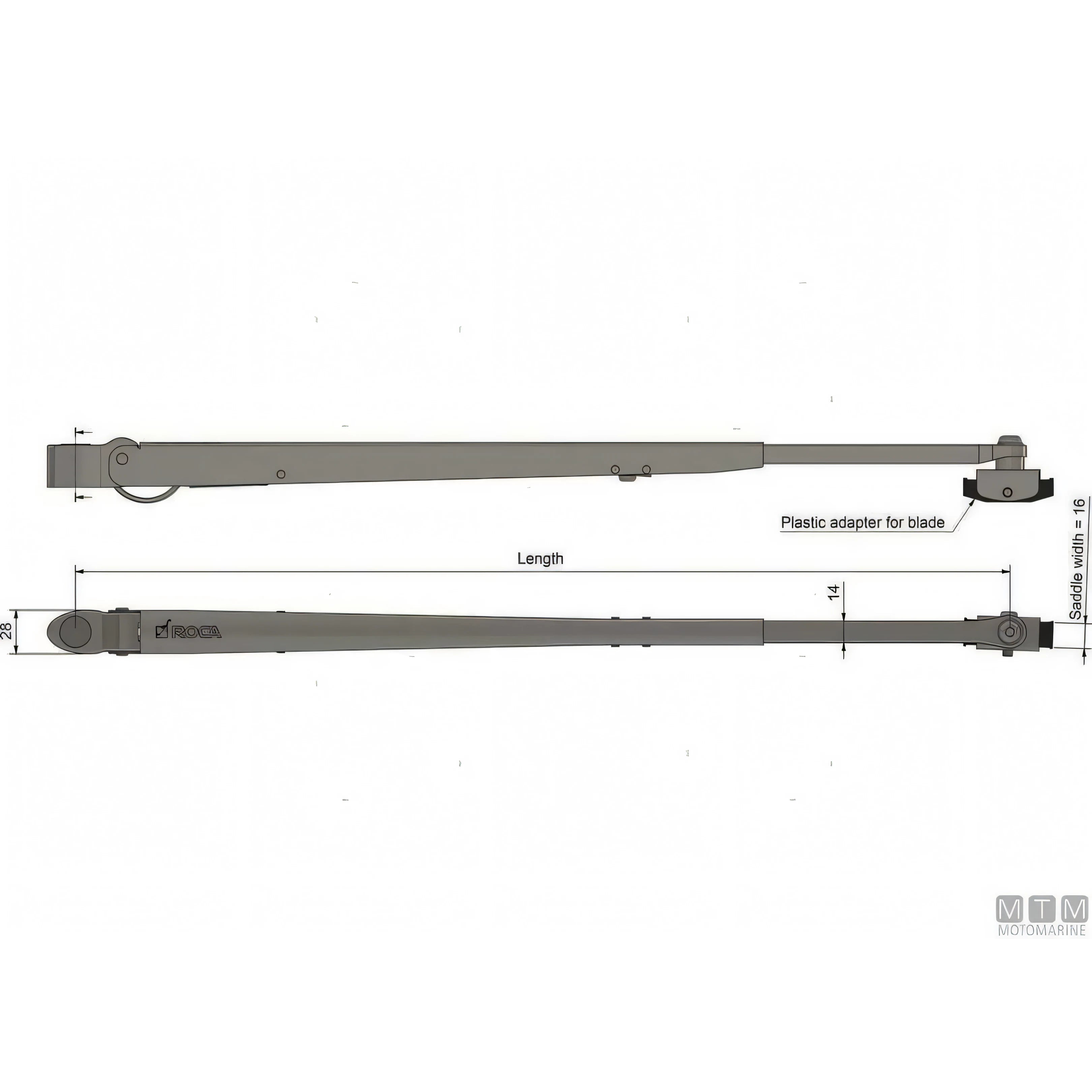 Roca tergicristallo W25 motore inox — Motore H 28 mm