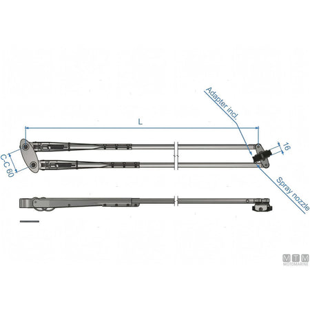 Roca Tergicristallo W50 Inox — Braccio telescopico Inox lucido
