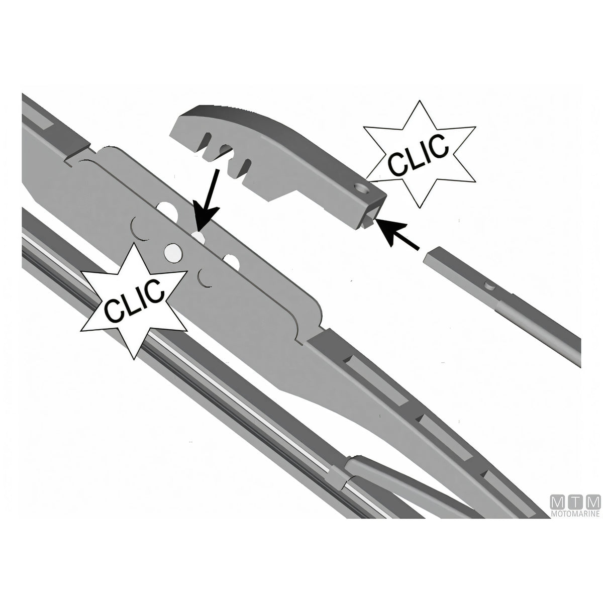 Roca tergicristallo W5 motore braccio spazzola inox — Spazzola 330mm
