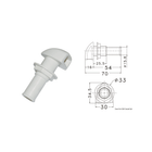 Sfiato in plastica bianca Ø 16 mm con cappuccio semisferico e scheda tecnica dimensioni 70x33 mm | Onautica
