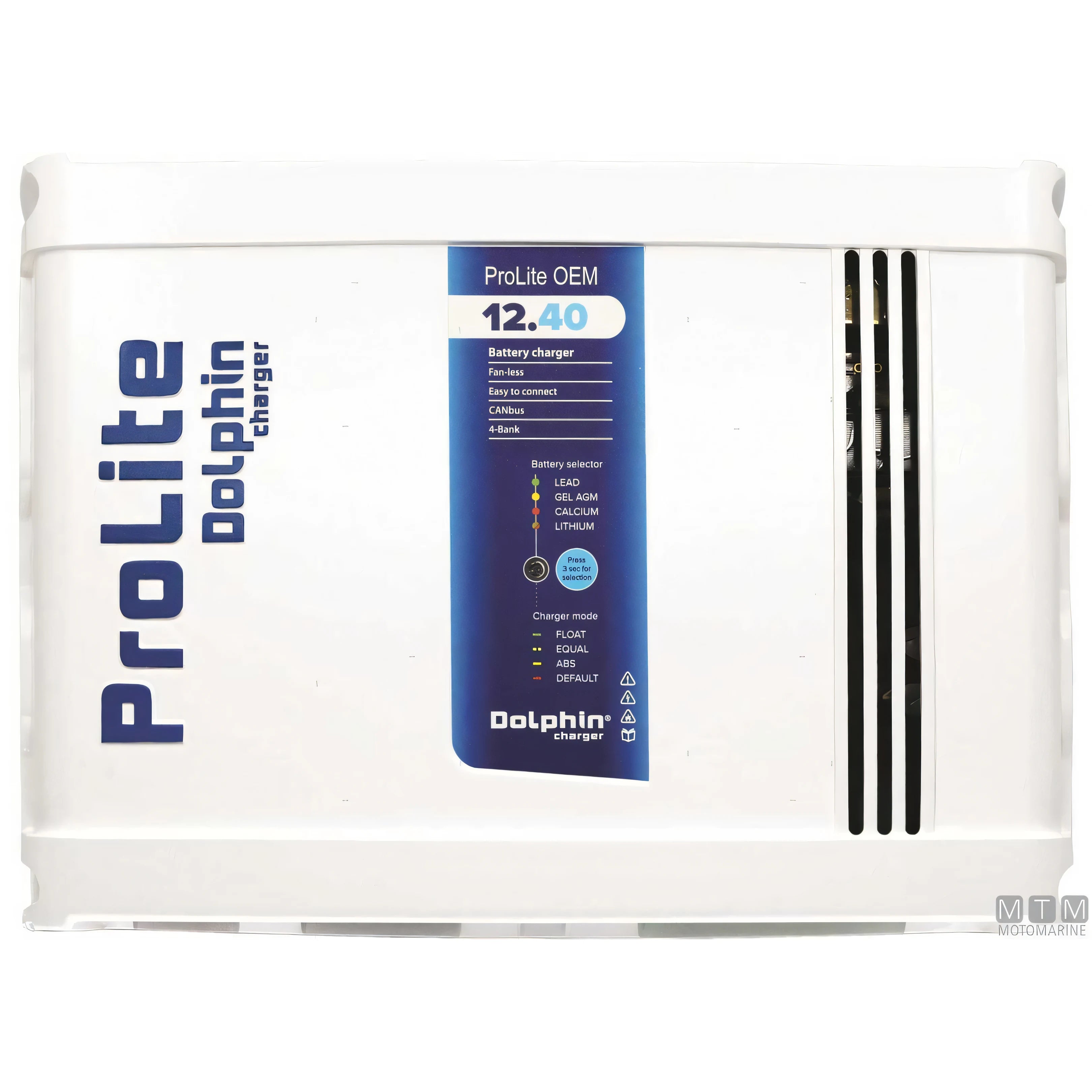 Caricabatterie Dolphin ProLite in alluminio anodizzato — 4U IP21 12V 40A