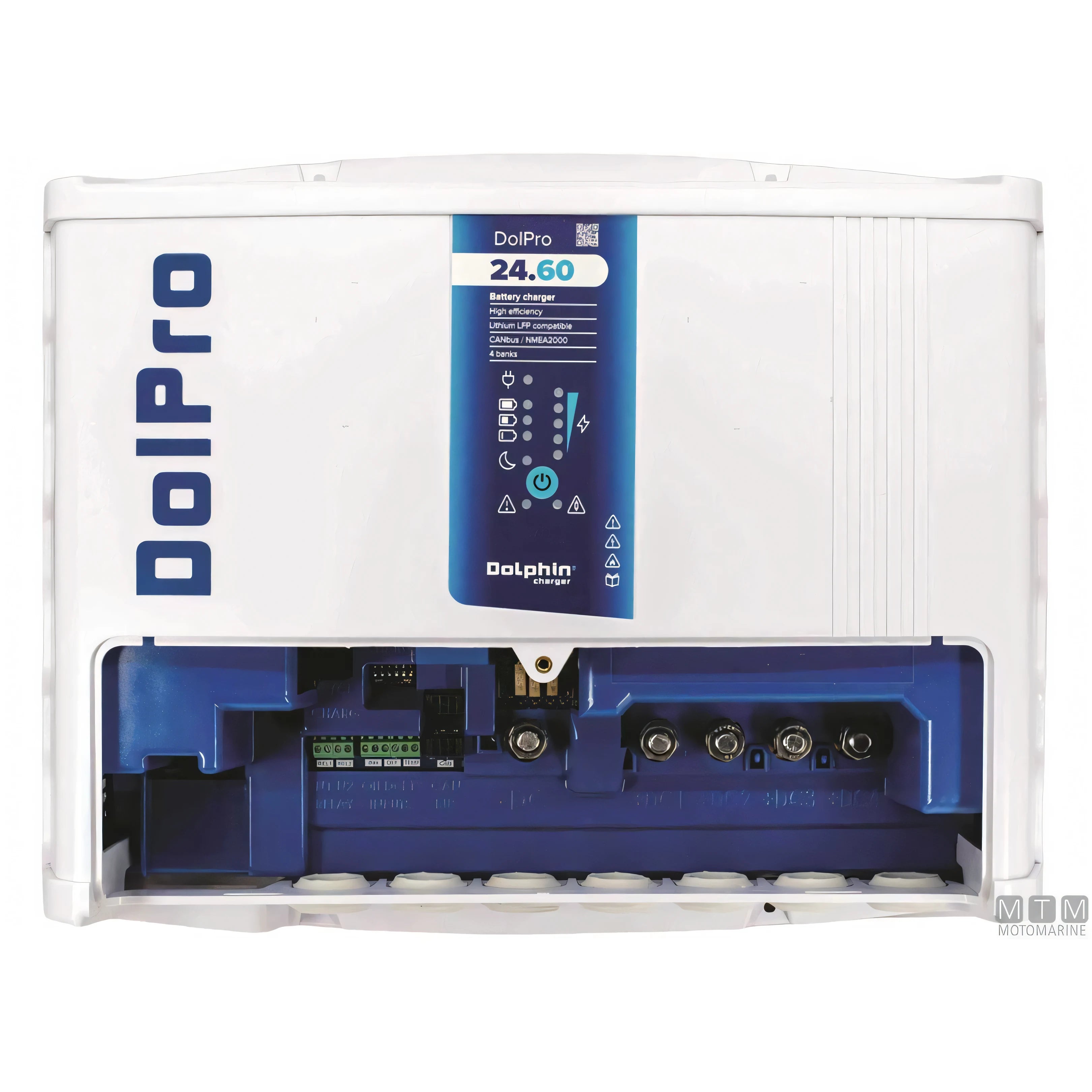 Dolphin Caricabatterie Pro Evo3 cassa in policarbonato — 12V 90A