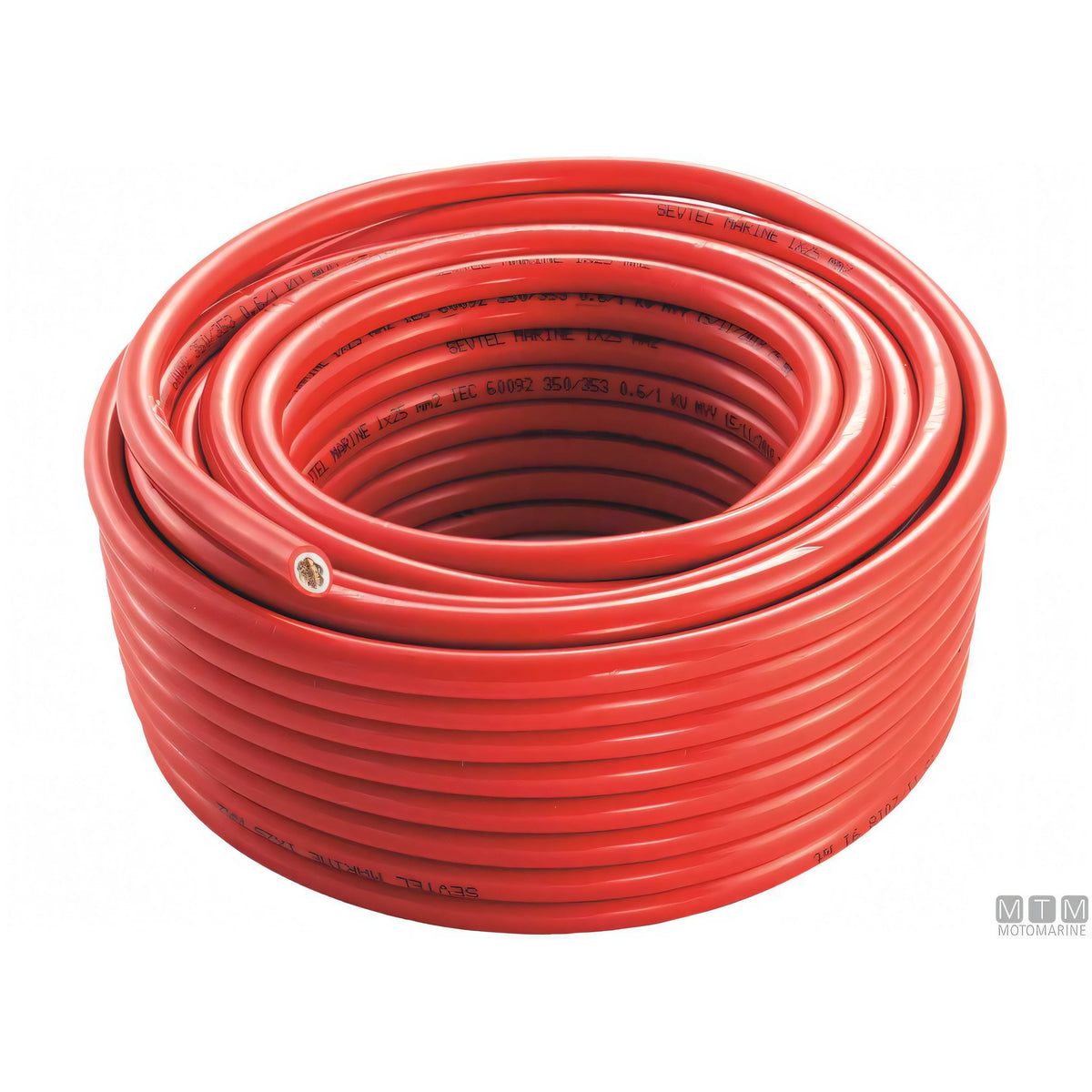 Cavo batteria marino CE 1x35 mm² rame stagnato — 50 m Rosso