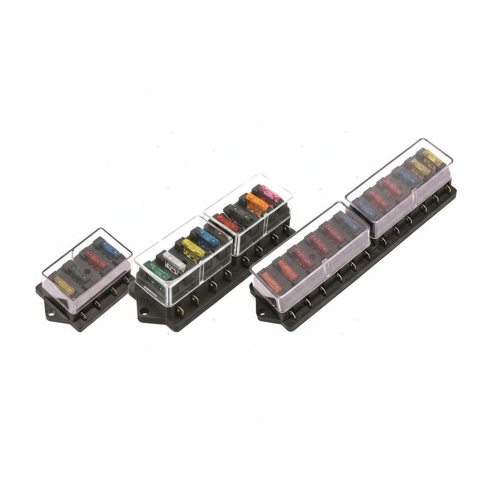 Scatola portafusibili lamellari UNIVAL INLINE con coperchio trasparente, 3 varianti dimensioni | Onautica