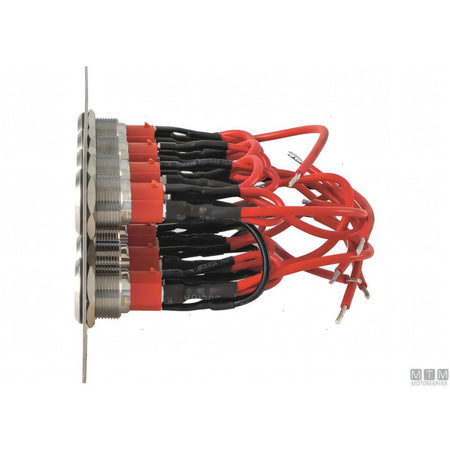 Motomarine pannello quadro elettrico inox con pulsanti inox — 4 pulsanti - 80x80 mm
