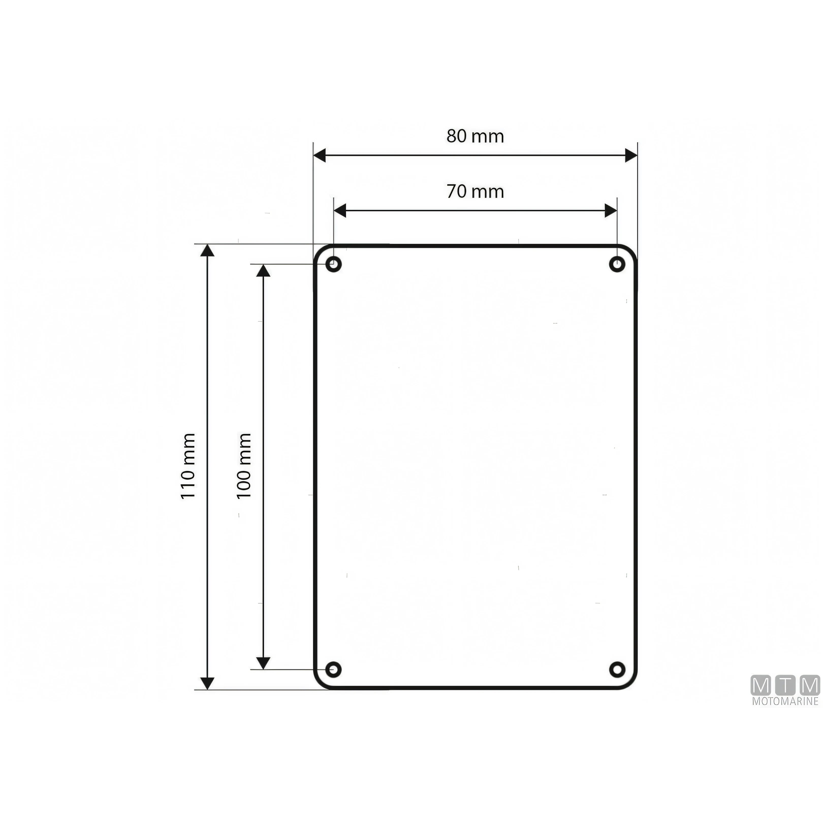 Motomarine pannello quadro elettrico inox con pulsanti inox — 6 pulsanti - 80x110 mm