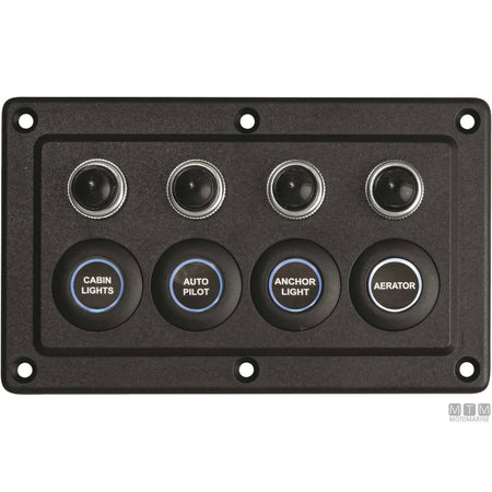 Motomarine pannello elettrico con interruttori microswitch — 4 posizioni - 150x90 mm