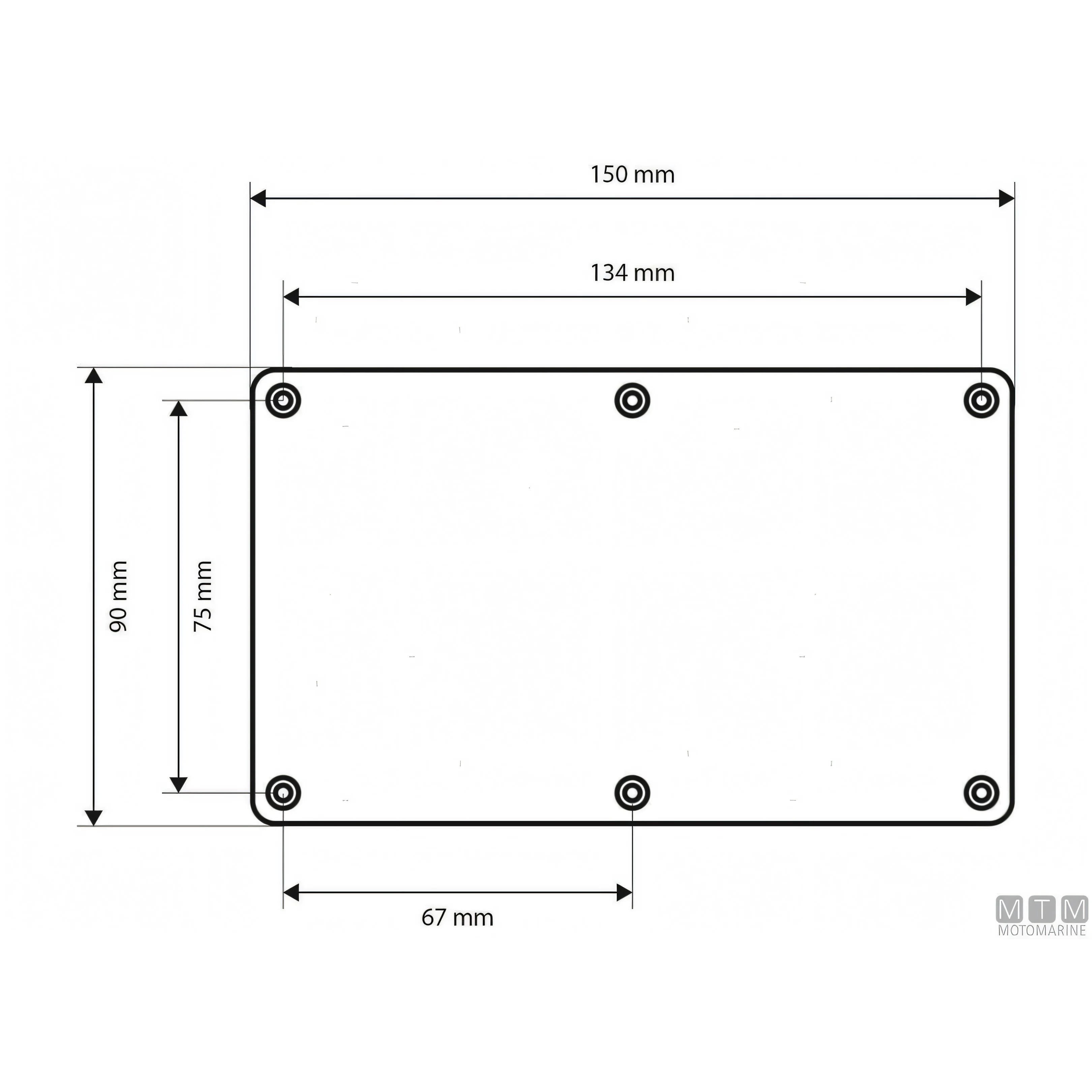 Motomarine pannello elettrico con interruttori microswitch — 4 posizioni - 150x90 mm