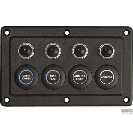 Motomarine pannello elettrico con interruttori microswitch — 4 posizioni - 150x90 mm