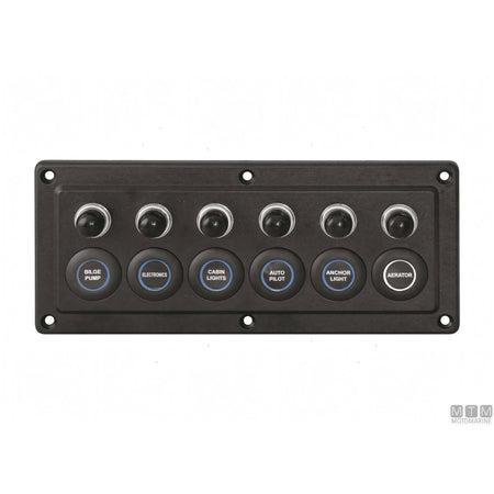 Motomarine pannello elettrico con interruttori microswitch — 6 posizioni - 210x90 mm