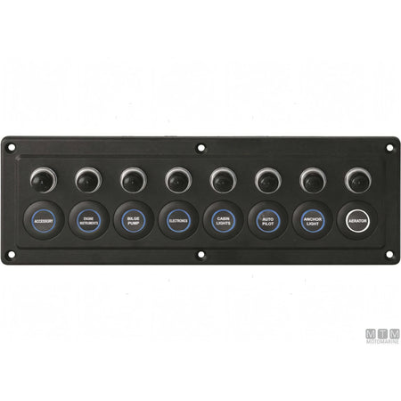 Motomarine pannello elettrico con interruttori microswitch — 8 posizioni - 270x90 mm