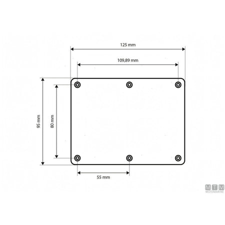 Motomarine pannello quadro elettrico alluminio pulsanti inox — 4 posizioni - 95x125 mm