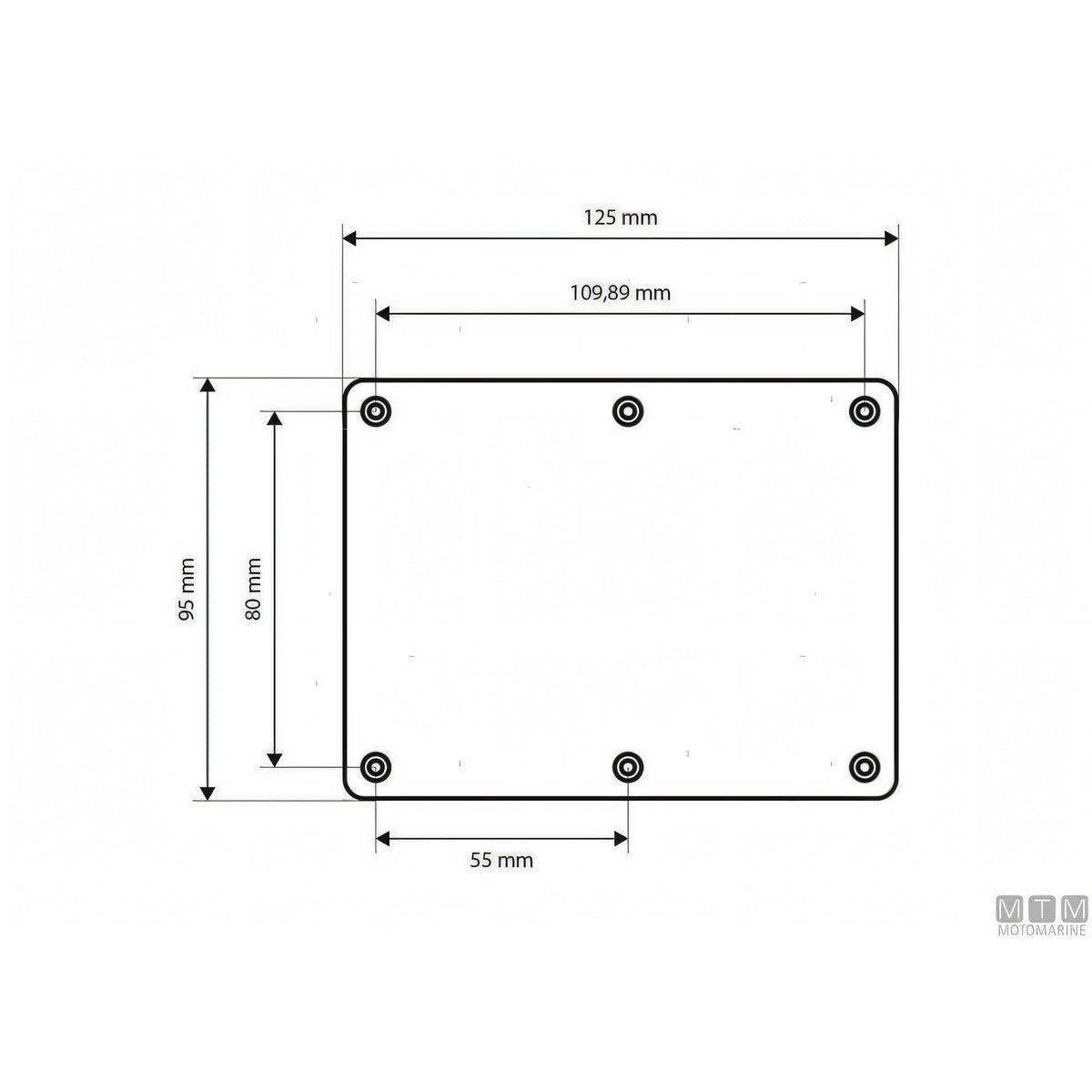 Motomarine pannello quadro elettrico alluminio pulsanti inox — 4 posizioni - 95x125 mm
