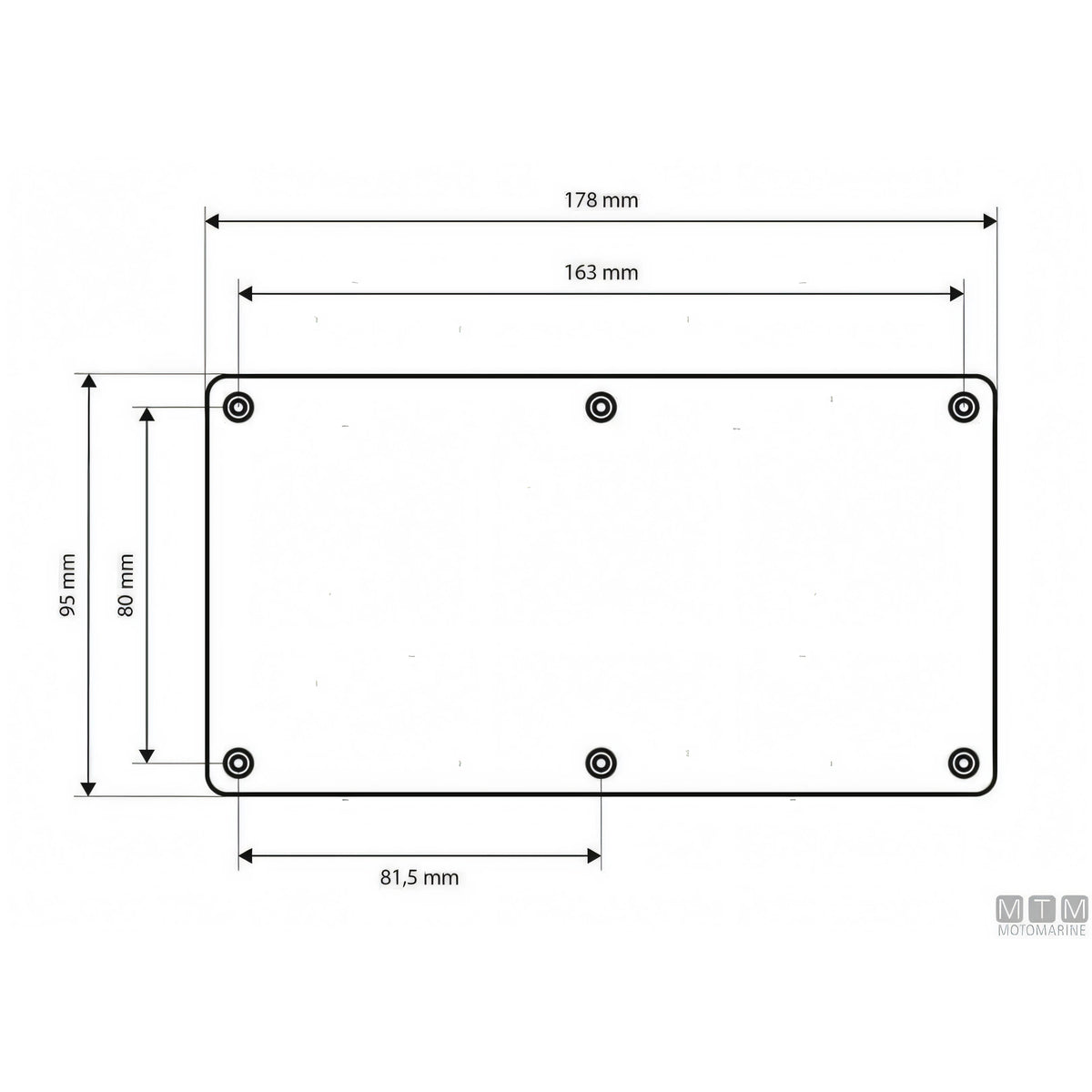 Motomarine pannello quadro elettrico alluminio pulsanti inox — 4 posizioni - 95x125 mm