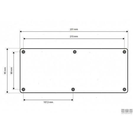 Motomarine pannello quadro elettrico alluminio pulsanti inox — 4 posizioni - 95x125 mm