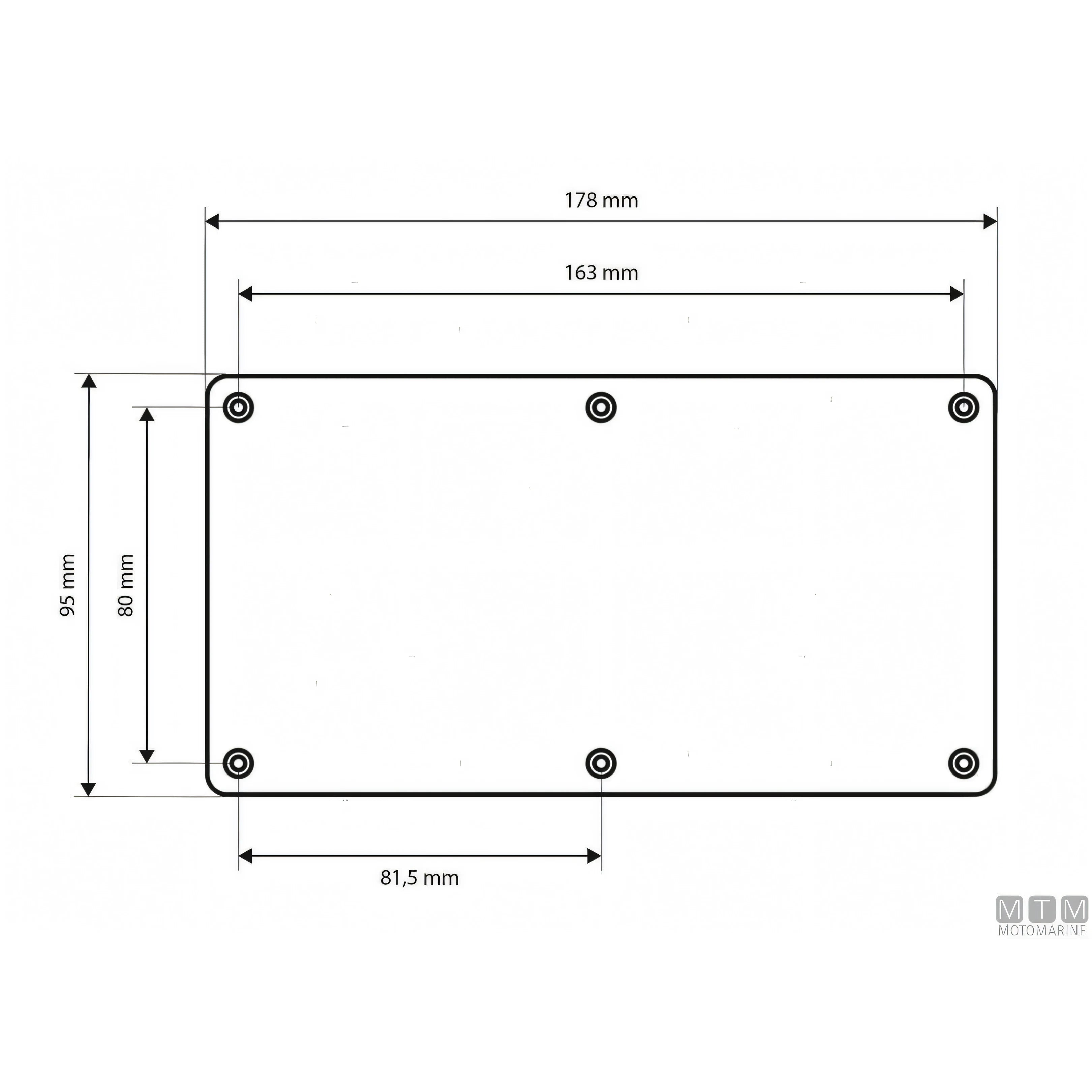 Motomarine pannello quadro elettrico alluminio pulsanti inox — 6 posizioni - 95x178 mm