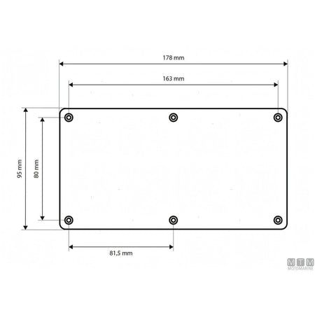 Motomarine pannello quadro elettrico alluminio pulsanti inox — 6 posizioni - 95x178 mm
