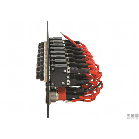 Motomarine pannello quadro elettrico alluminio pulsanti inox — 8 posizioni - 95x231 mm