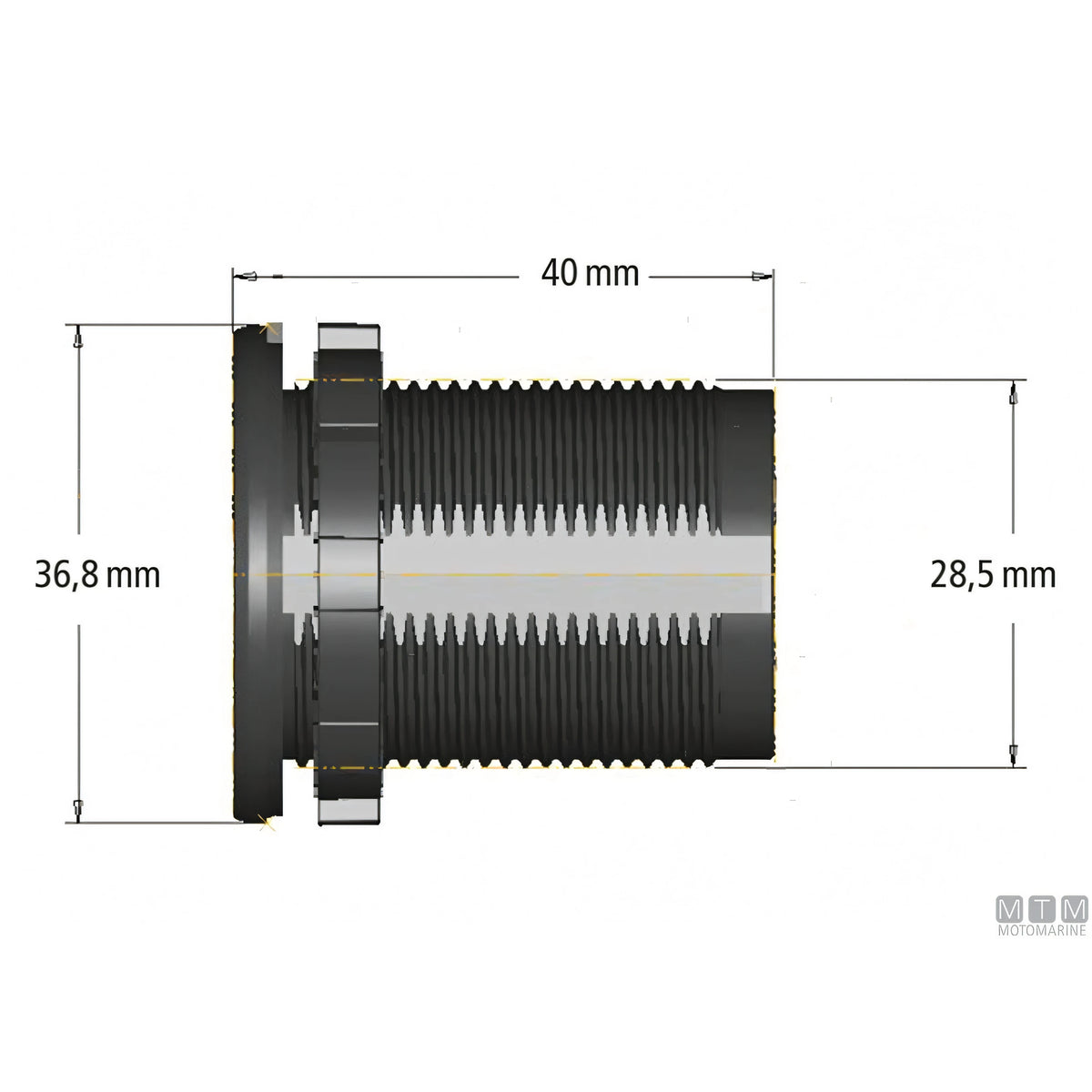 Presa USB 3.0A e USB-C 12/24V da incasso con voltmetro digitale, interruttore e cappuccio, codice 2106009 — vista 2