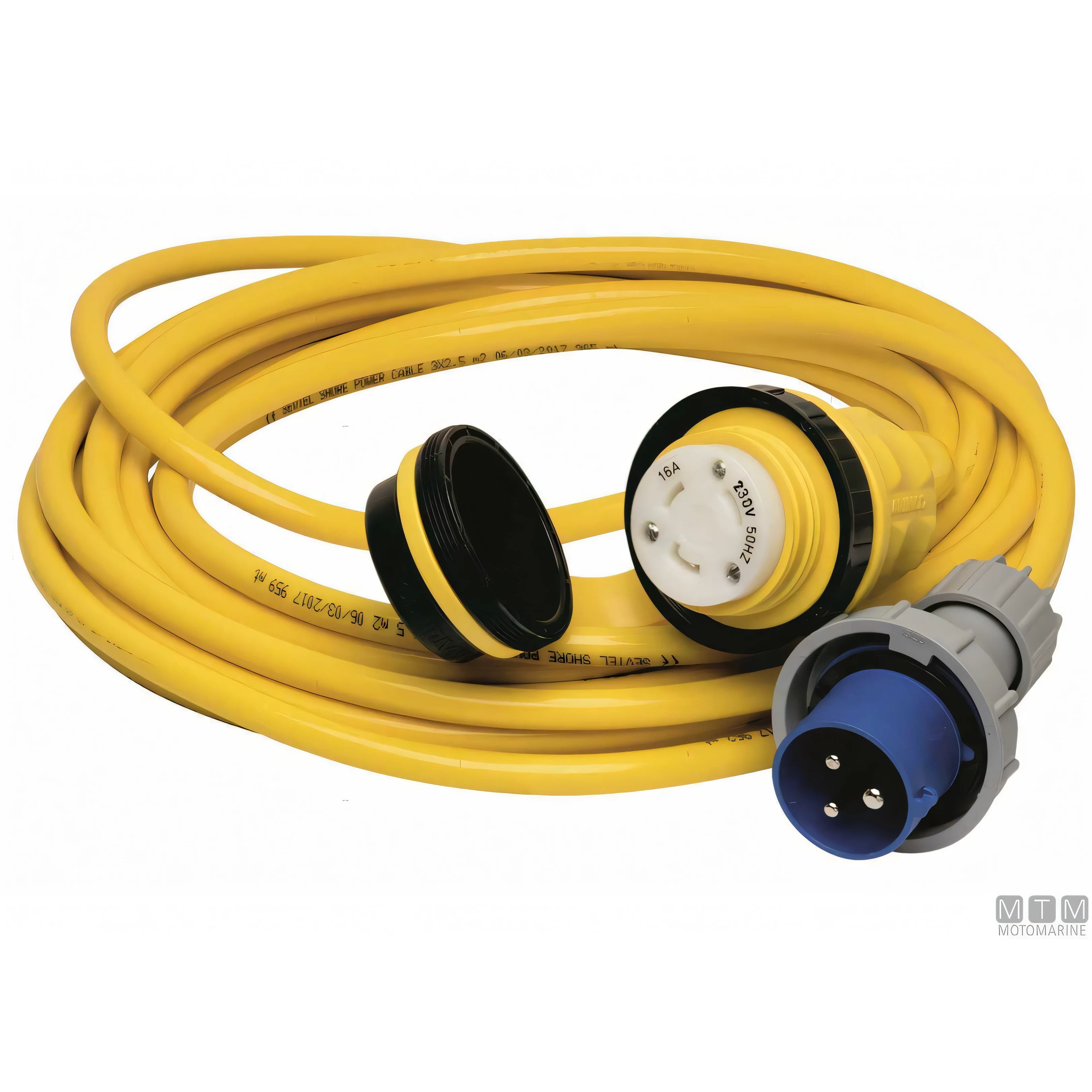 Cavo banchina Motomarine con presa Marinco e spina CE IP67 — 16A - 20 m