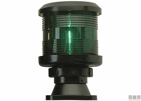 Fanale di navigazione DHR 360° verde in plastica nera per barche sotto 20 metri, lente verde cilindrica | Onautica