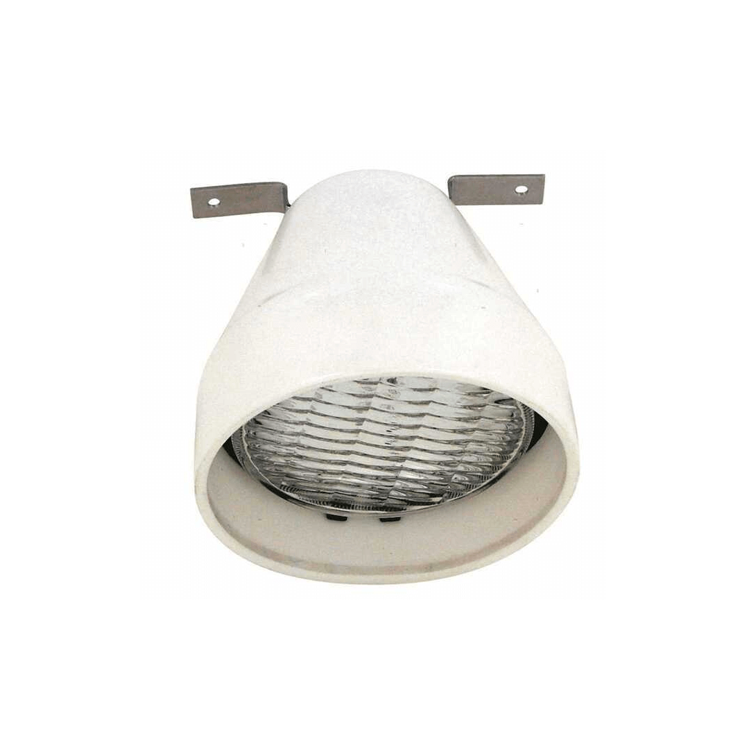 Faro da crocetta A-LINE SOFT STILL bianco conico con lente striata e staffe in acciaio inox | Onautica