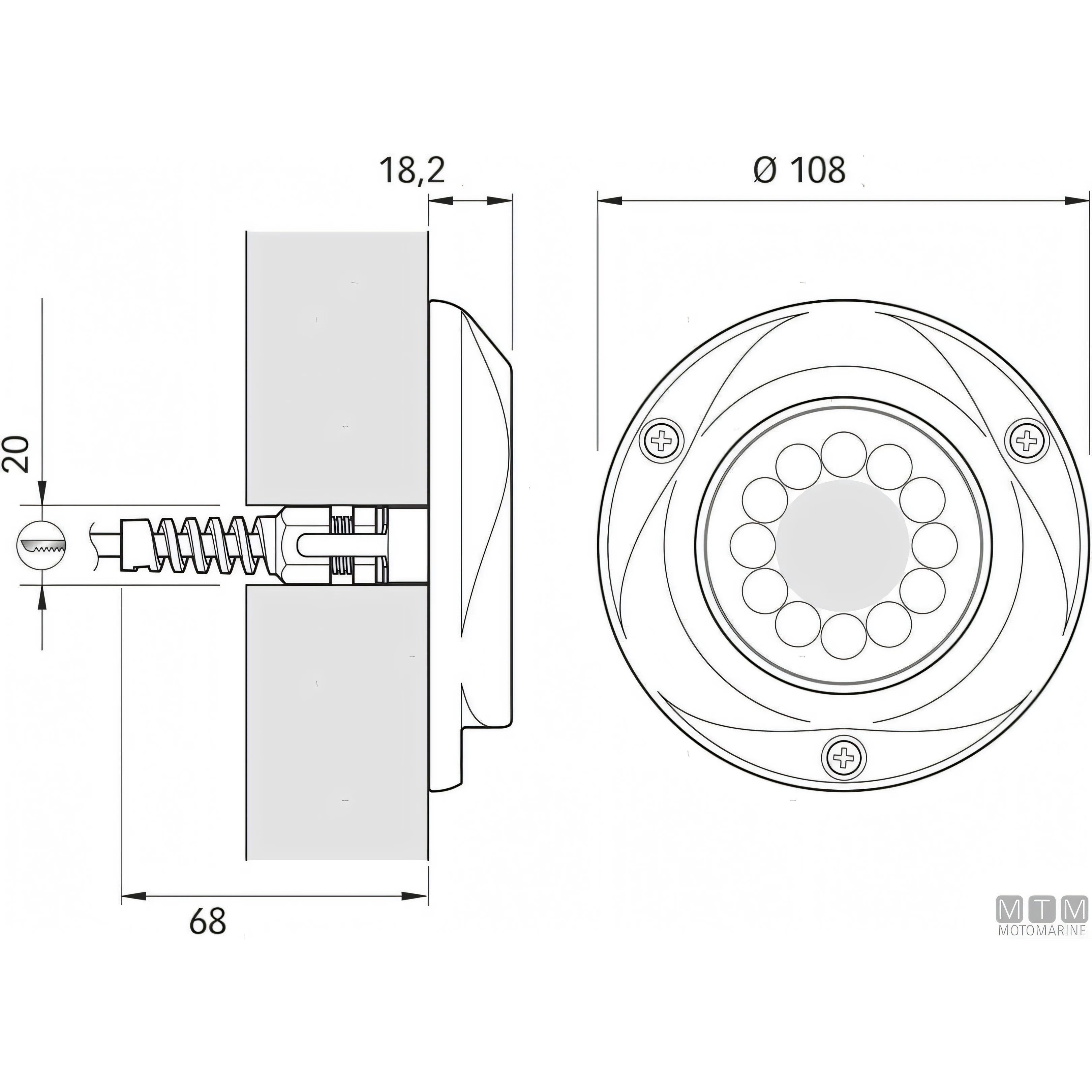 Quick Faro Subacqueo LED Challenger Delta — Bicolore 30W