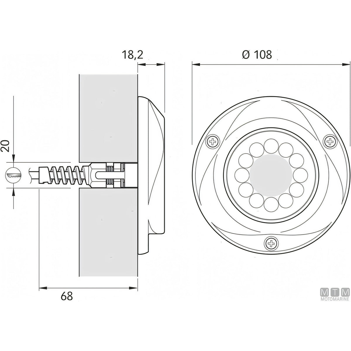 Quick Faro Subacqueo LED Challenger Delta — Bicolore 45W