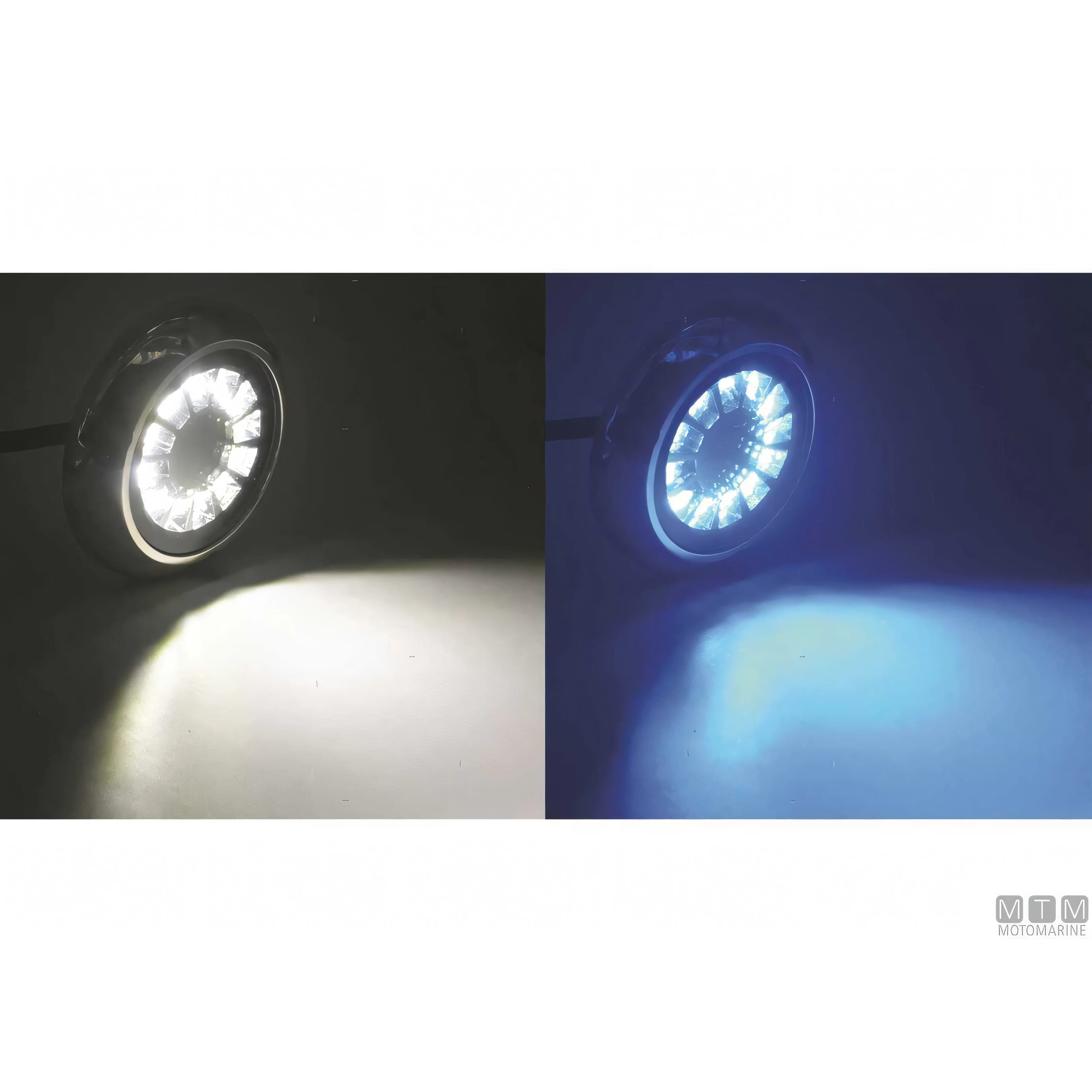 Motomarine faro subacqueo WK LED Dual Color acciaio inox — Faro LED D93mm