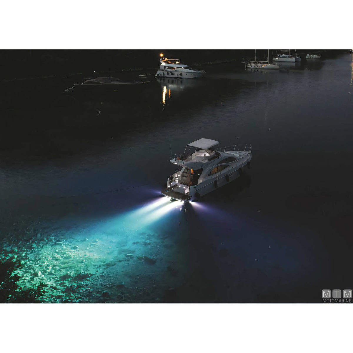 Astel Marine faro subacqueo LED Equator in bronzo — MSR0640 Blu Ø99mm