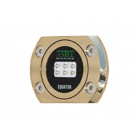 Astel Marine faro subacqueo LED Equator in bronzo — MSR0640 RGBW Ø99mm