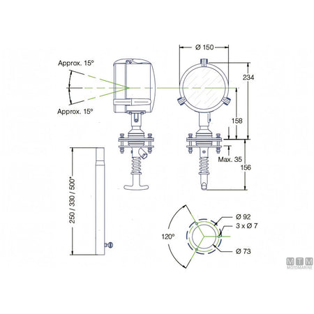 DHR Faro LED 150 Cabin Control — Faro completo 12-32V