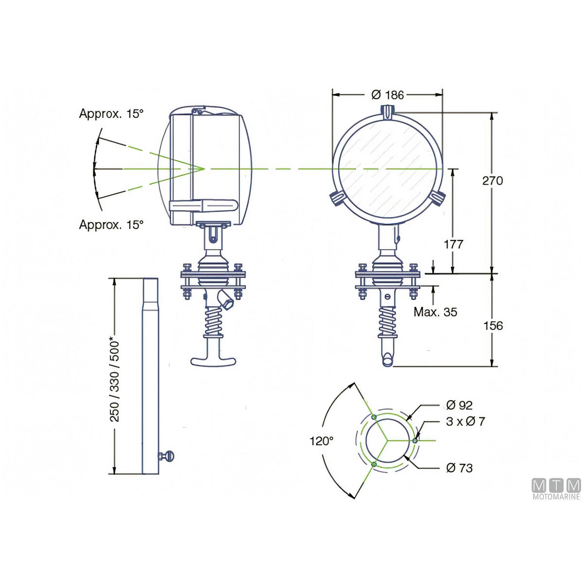 DHR Faro LED 180 Cabin Control — Faro completo 20W
