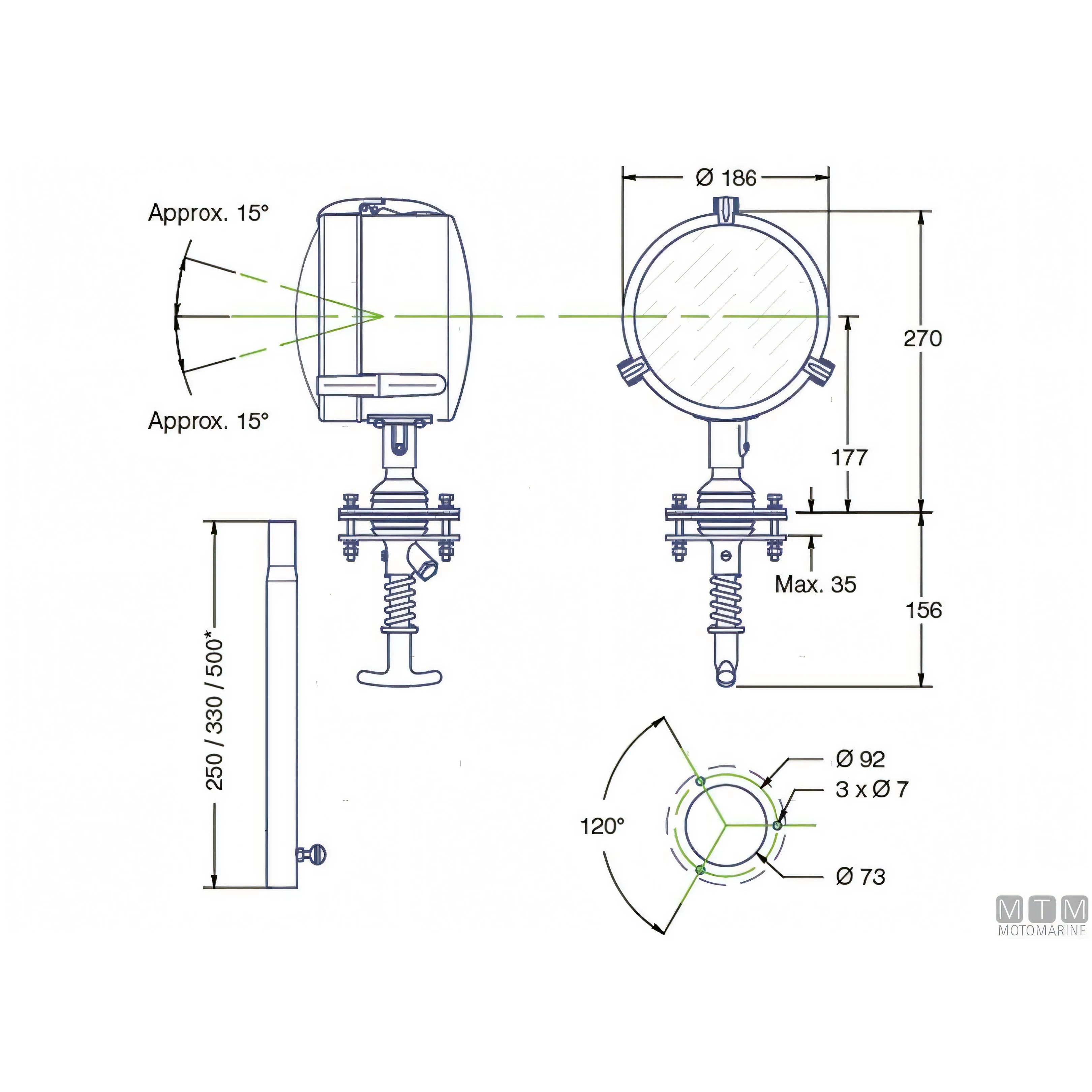 DHR Faro LED 180 Cabin Control — Faro completo 20W